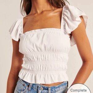 Abercrombie & Fitch | White Ruffled Blouse